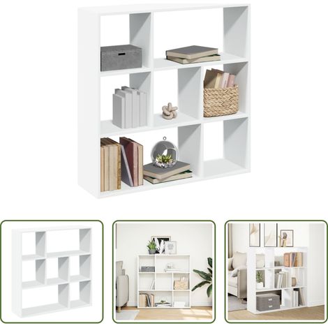 vidaXL Holzwerkstoff -  Raumteiler-Bücherregal Weiß 102x29x103,5 cm Holzwerkstoff (1/5)