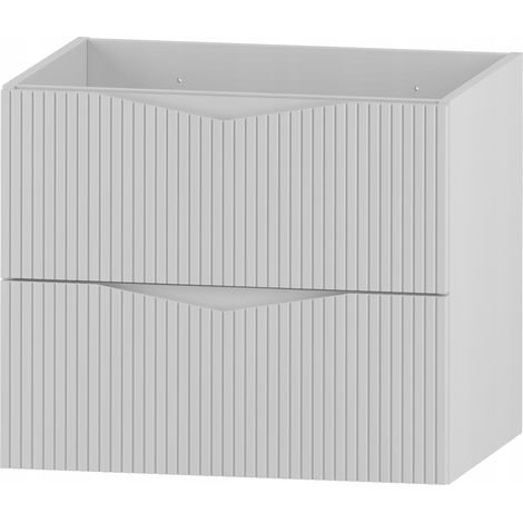 Meuble de salle de bain sous vasque suspendu CLEO blanc 60 cm façades rainurées