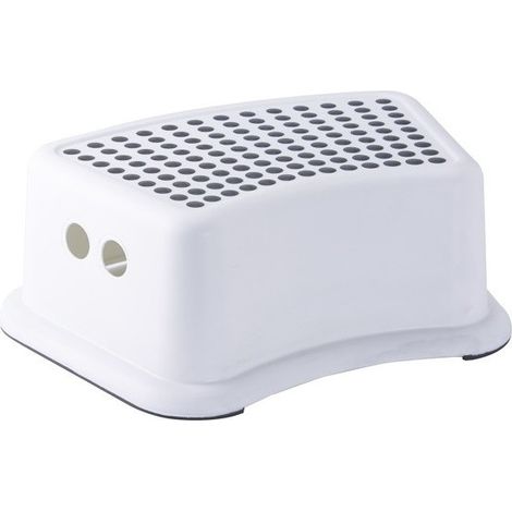MSV – Marchepied blanc 1 niveau – Picots antidérapants pour sécurité – Polypropylène léger – Charge max 60kg – Dimensions 37x24.5x13cm (1/5)