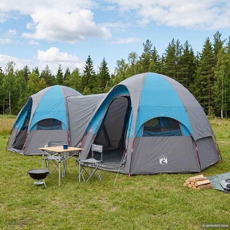 Teenpull – Familienzelt mit Regenschutz wasserdicht 14 Personen Blau (1/5)