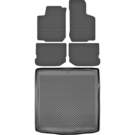 Juego de alfombrillas de goma para coche y maletero para Skoda Octavia I Liftback (1996-2010). (1/5)