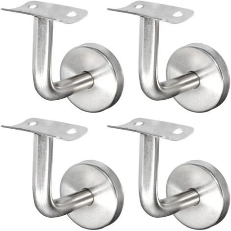 Support de main courante en inox 304 – Lot de 4 supports muraux pour rampe bois – Résistant à la corrosion – Installation facile (1/4)