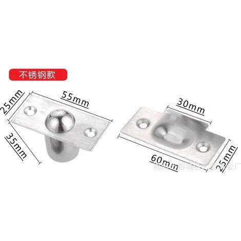 Butée de porte magnétique réglable (non réglable) en acier inoxydable à ressort invisible, verrou à bille pour porte de placard ou d'armoire en bois, bricolage (1/5)