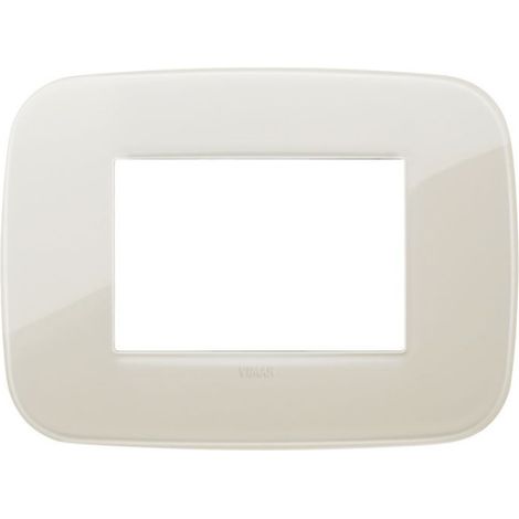 Plaque Ronde - 3 Modules - Finition Reflex Ivoire - Pour Prises Et Interrupteurs - 1 Pièce