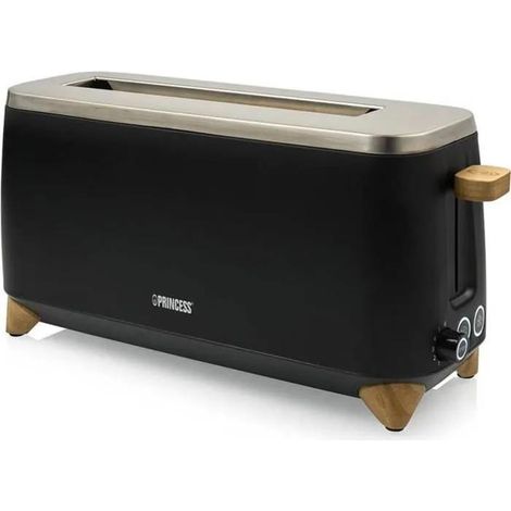 Princess 142361 2-Scheiben-Toaster Schwarz Silber Holz