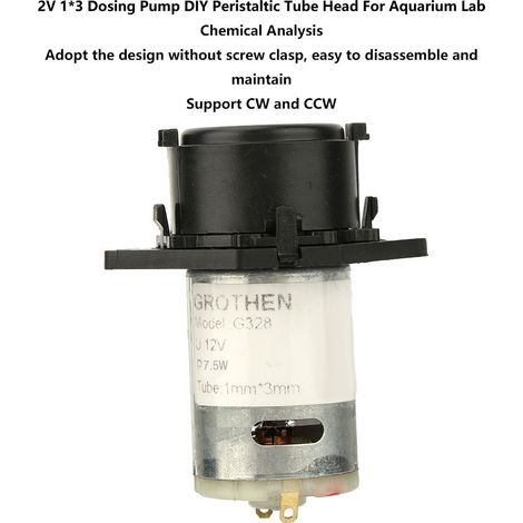 Pompe doseuse 12V tête péristaltique tube 1x3 pour aquarium laboratoire analyse chimique bricolage (1/5)