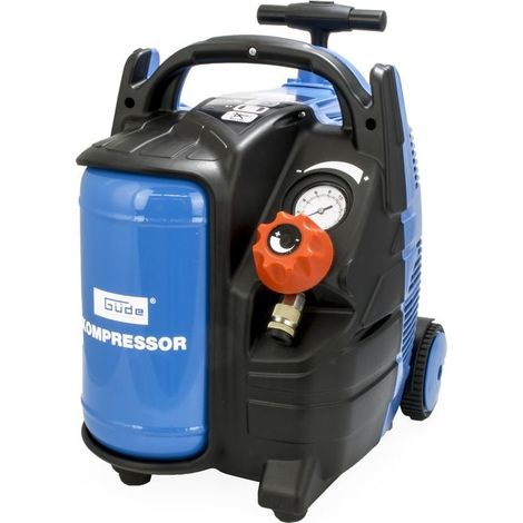 Güde – Compresseur sans huile 5L 10 bars – 200 l/min – 1 cylindre à piston – Moteur 1,1 kW – Pour chantiers humides et espaces confinés