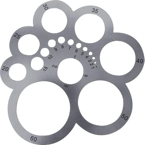 Outils de découpe de cercles en cuir, coupe-cercles en métal pour cuir, règle de travail d'angle, gabarits de poinçonnage pour le cuir pour projets de maroquinerie et de travail du cuir à faire soi-mê (1/5)