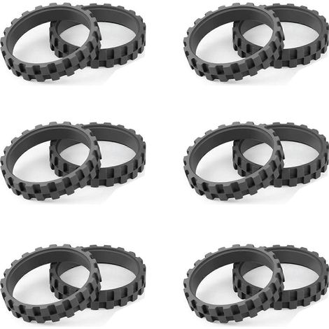 Lot de 12 pneus pour iRobot Roomba séries 500, 600, 700, 800 et 900 : roues antidérapantes, excellente adhérence et montage facile. (1/5)