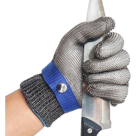 (L)Gloves - Cut, Sting Stainless Steel Wire Gloves in Metal Mesh for Stab and Scratch (1/5)