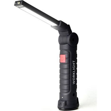 Grande lampe de poche LED magnétique USB, multifonctionnelle, forte lumière d'avertissement, lampe de travail pour la réparation automobile (1/5)