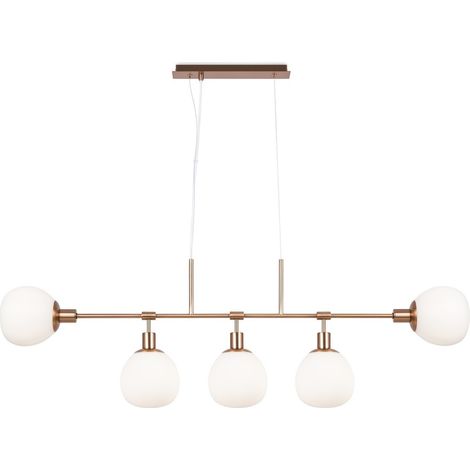 Maytoni Erich Lampadario moderno a sospensione da bar, oro, 5xE14, paralume bianco (1/3)