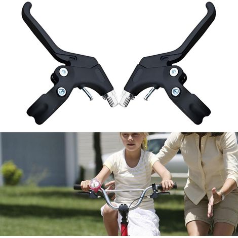 Levier de frein pour vélo, 1 paire de leviers de frein pour vélo d'enfant, noir, pour guidon de 22 mm de diamètre