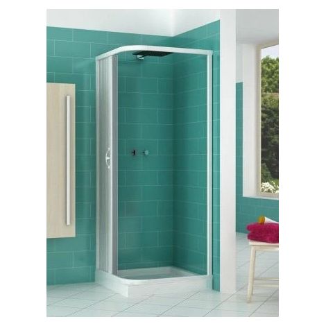 Box Doccia 'Luna' Ad Angolo 1 Porta Estensibile In Pvc - cm.80/90x80/90x185h (1/5)