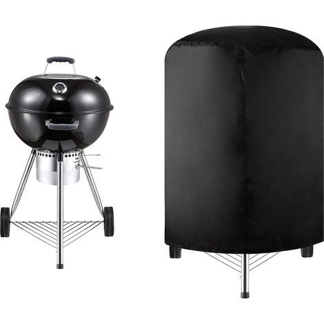 Rond Couverture de Barbecue, Tissu Oxford 420D Barbecue Grill Imperméable, Housse Barbecue Housse Bâche de Protection BBQ Couverture de Gril, Noir (75x70cm) (1/5)