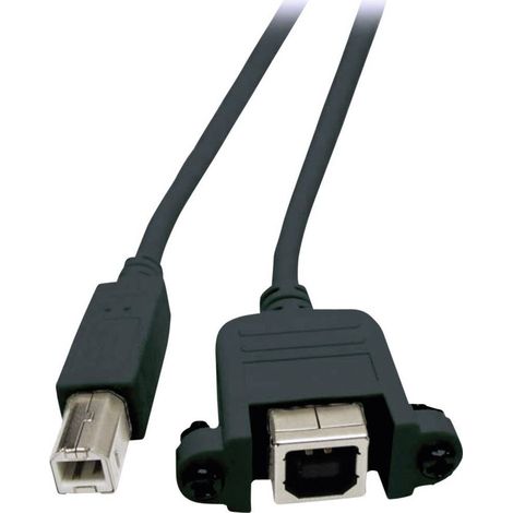 EFB Elektronik Câble USB USB 2.0 USB-B mâle, USB-B femelle 1.00 m noir vissable K5293SW.1V2 R68430 (1/3)