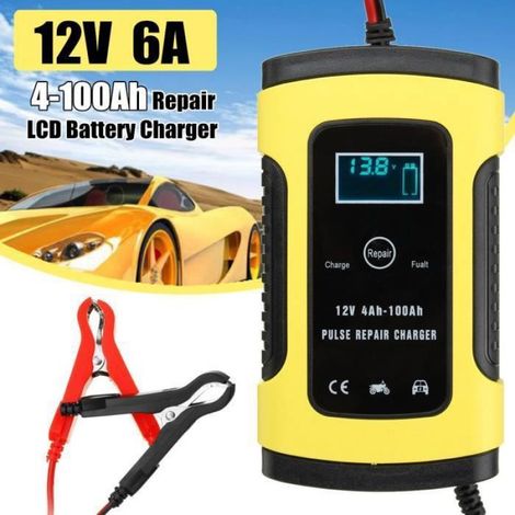Chargeur Batterie - LCD 12V 6A - 3 Étapes Automatique - Pour Voiture Moto - 1 Pièce (1/4)