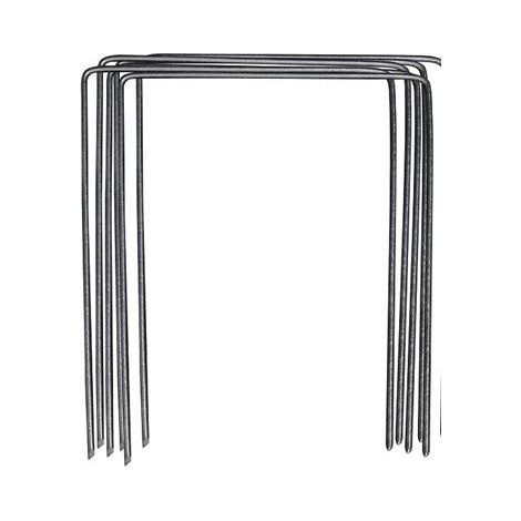 Ribimex – Lot de 10 agrafes pour toile de paillage 25 cm – Fixation gazon synthétique – Ø 4 mm – Pour terrains accidentés
