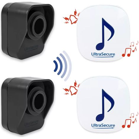 Kit alerte de passage 600 mètres "CLASSIC" 2 carillons 35 mélodies / 2 détecteurs mouvement autonomes (gamme DA600+) (1/5)