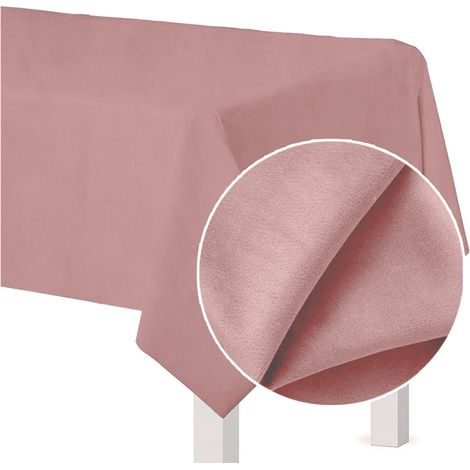 Tovaglia in velluto opaco, rosa cipria, per tavolo 140x240cm