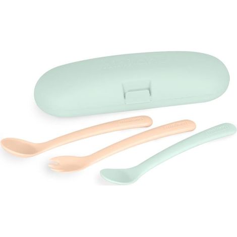 Kinderbesteck-Set – Verstellbar – Anatomisch geformt – Fördert selbstständiges Essen – Strapazierfähige Materialien – Spülmaschinenfest (1/5)