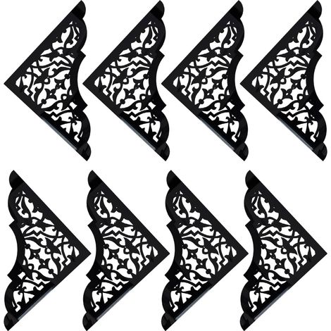 Lot de 8 Stickers Muraux Miroir en Acrylique Noir Autocollants d'Angle Amovibles pour Décoration Intérieure Fixation Adhésive Facile Cuisine Salon et Chambre Surface (1/5)