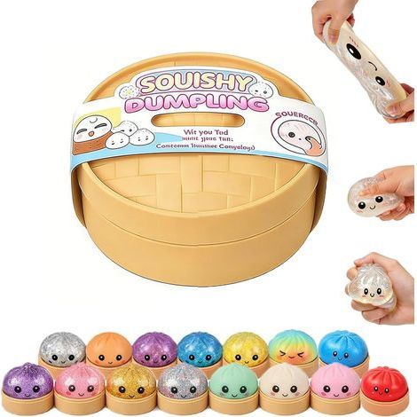 Dumpling Squishy Mystery,2026 Nouveau Glitter Squishy Dumpling,Fun Surprise & Stress Relief for Busy Days,Random Colors (Aléatoire 1pcs) (1/5)