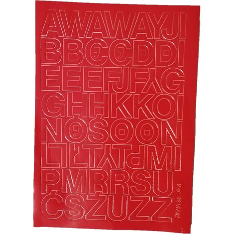 Lettere autoadesive in lamina, 2,5 cm, rosse