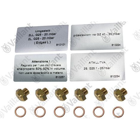 VAILLANT Set di sostituzione ugelli, 6 ugelli-D 1,73 VK 10-25/6-1 E-C e.a. Vaillant-Nr. , 200134