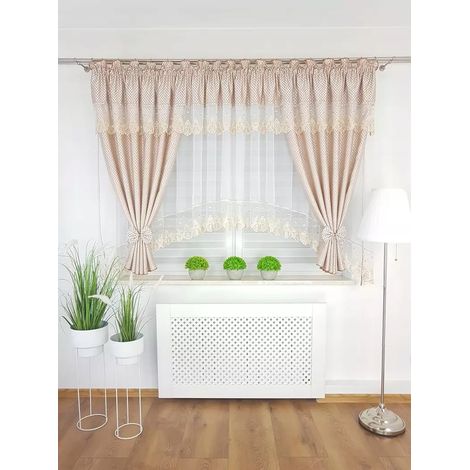 Tenda decorativa ricamata - beige (1/5)