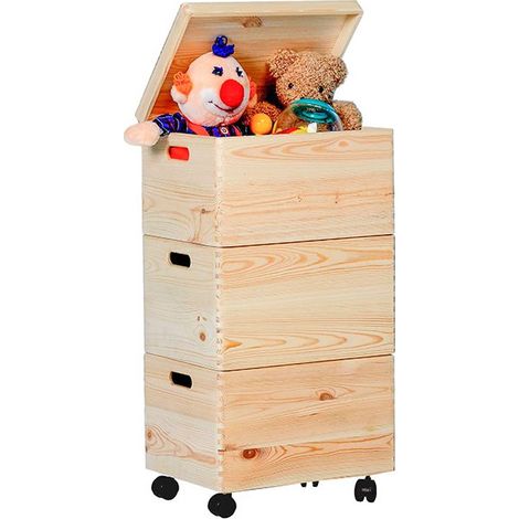 Meuble de rangement en bois Maxine avec roulettes (1/2)