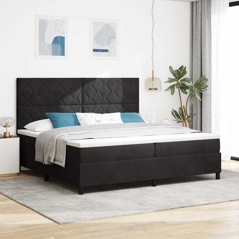 Letto a molle con testiera Nero 200 x 200 cm Velluto vidaXL (1/5)