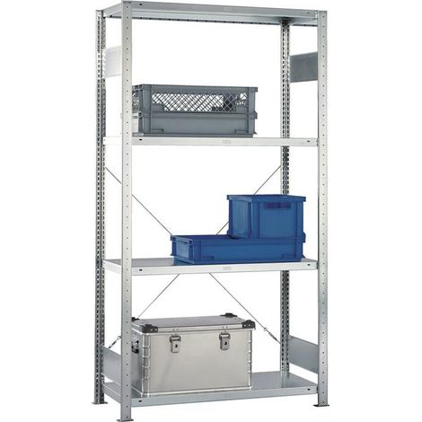 Étagère murale H2000xB1000xT500mm, cadre de fixation, 4 tablettes, capacité de charge 150kg, capacité de charge au sol 1650kg (1/4)