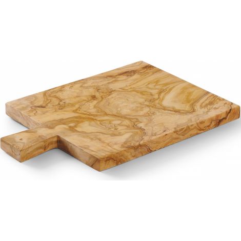 Planche pour servir charcuterie, fromage, snacks, bois d'olivier, 340 x 230 mm