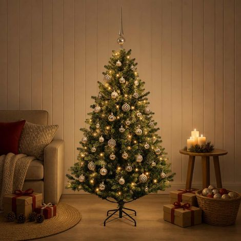 vidaXL Artificial Christmas Tree with Bauble 120 cm 150 LEDs (1/5)