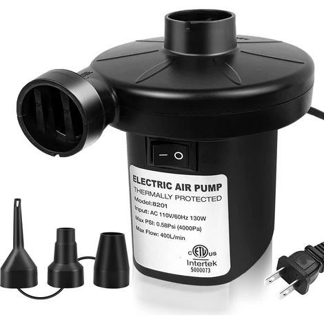 Pompa ad aria elettrica gonfiabile, pompa a inserimento rapido con 3 ugelli per pompa ad aria elettrica gonfiabile per piscina, pompa galleggiante, pompa CA da 130 W (1/5)