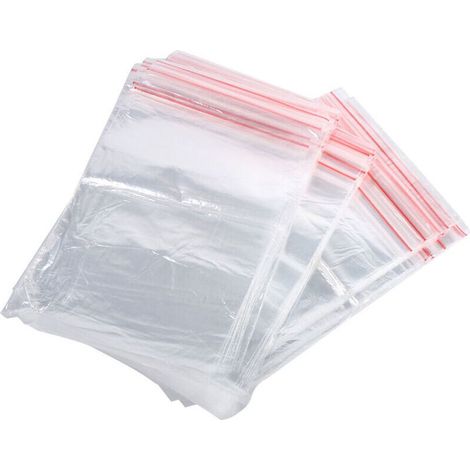 Sachets d'emballage réutilisables en plastique transparent avec fermeture éclair, pour conserver les bonbons, les noix et les aliments - Lot de 100, 3 tailles (1/3)