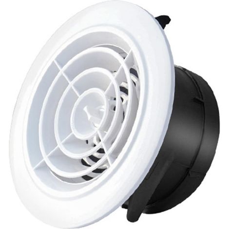 Grille de ventilation ronde 100 mm — Cache-ventilation mural/plafond en ABS avec volet réglable — Hotte de ventilation domestique (1/4)