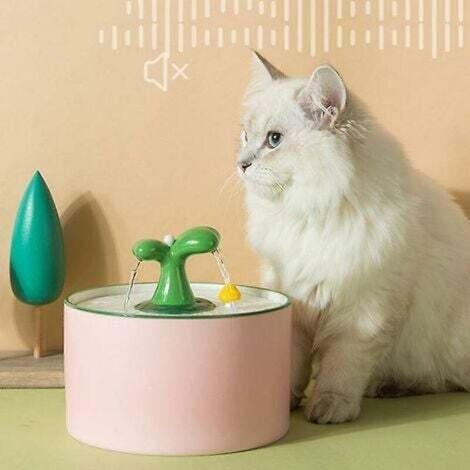 Distributore d'acqua per gatti in ceramica, fontanella automatica silenziosa, mobile e verde (1/3)