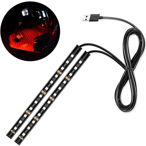 LED-Lichtleisten für Autos mit USB-Anschluss, dekorative Bodenbeleuchtung, Autoteil