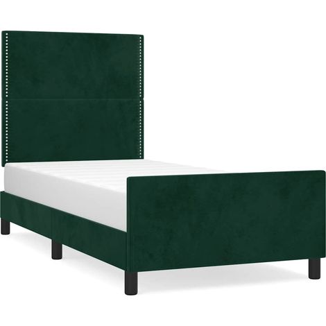 Maison Exclusive - Giroletto senza Materasso Verde Scuro 90x190 cm in Velluto (1/5)