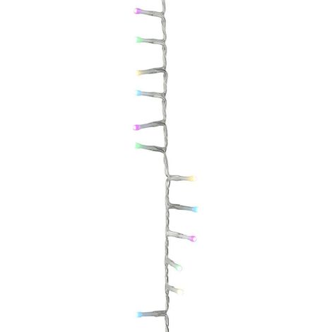 Multicolor-LED-Lichterkette, pink, blau und grün, Outdoor, transparentes Kabel, 11 m