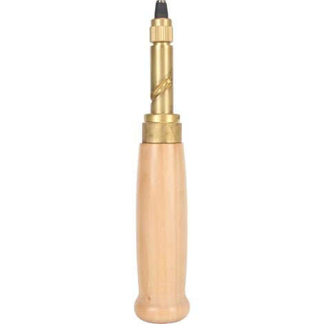 Poinçon à vis en laiton avec manche en bois réglable, poinçon de style japonais à 5 poinçons, adapté aux ceintures, bracelets de montre et sacs.