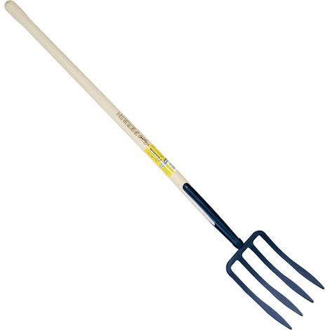 OUTILS PERRIN Fourche à bêcher à soie 4 dents spatulée manche pomme (1/2)