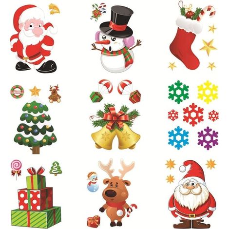 autocollants de Noël réutilisables pour fenêtre, porte, réfrigérateur (1/5)