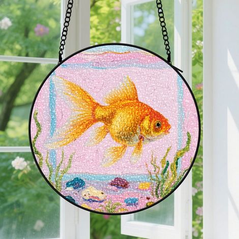 Suspension en vitrail, attrape-soleil coloré unique, décoration jardin intérieur, cadeau Noël, Fête des Pères pour homme, femme, maman 15 cm (1/5)