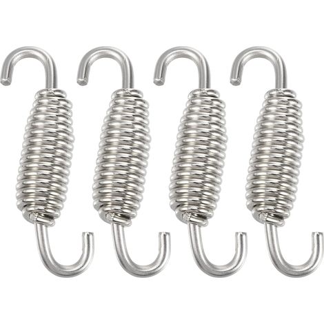 Ressorts D'Échappement Moto Argentés 4 Pcs 55mm Acier Inoxydable Couleur Argenté, 55mm Longueur Totale, 29mm Longueur Du Ressort, Résistant À La Corrosion, Facile À Installer
