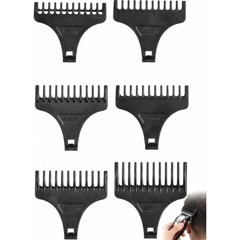 Sabot Tondeuse Lot de 6 Embouts Coupe-Cheveux (1-4, 6, 9 mm) Peignes Guide Ultra Précis pour Tondu Uniforme, Confort Cutané (1/5)