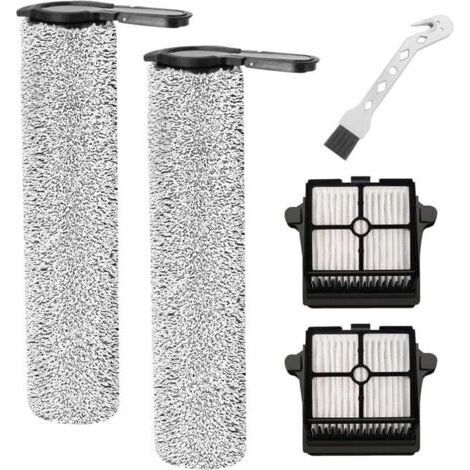 Rouleau de Brosse et Filtre pour Tineco Floor One S7 Steam Nettoyeur Vapeur Pièces de Rechange, 2 Rouleaux de Brosse + 2 filtres + 1 Brosse de Nettoyage