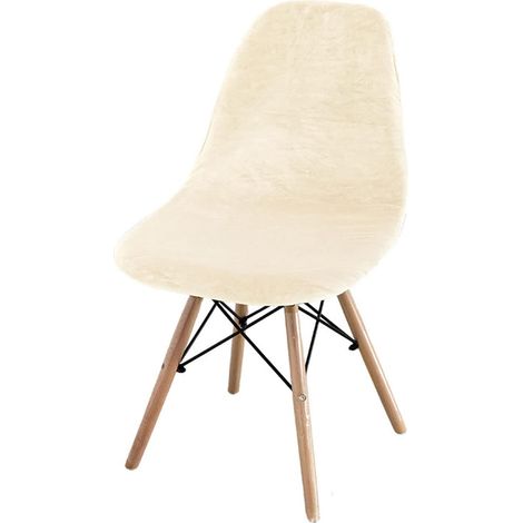 Housse de Chaise Scandinave,Couverture de Chaise sans Accoudoirs Beige,4 pièces (1/4)